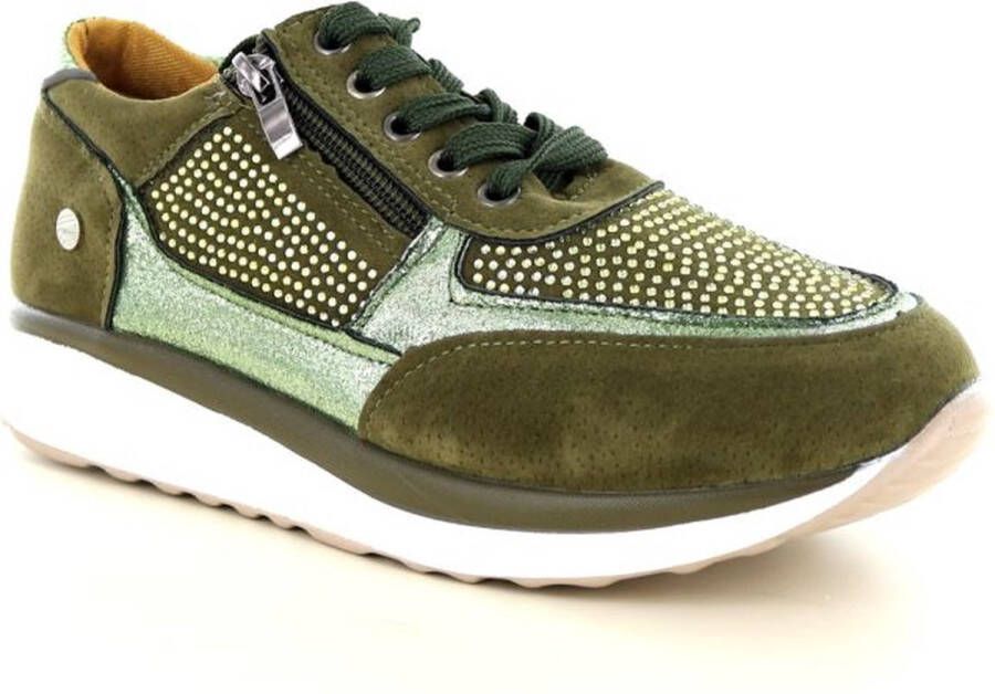 Hafjes Modena Groen Sneaker met rits