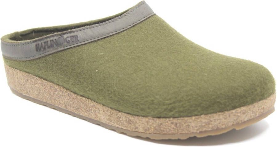 Haflinger 713001 Torben Olijf groen pantoffel Hafinger Kleur Groen)