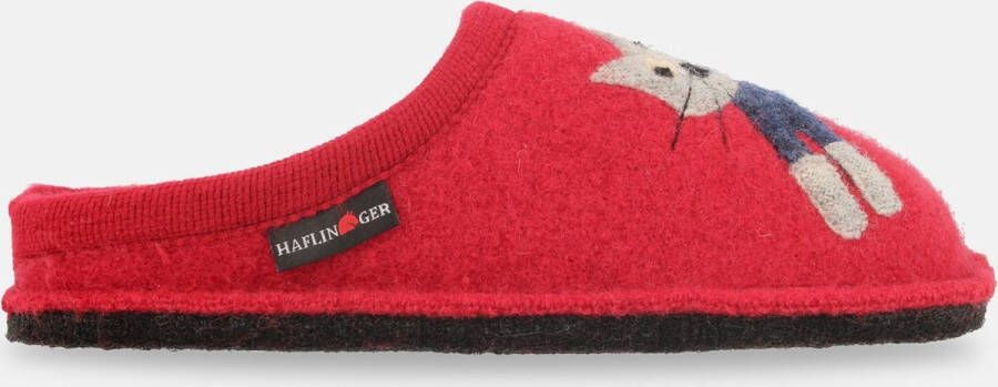 Haflinger Cucho Pantoffels kleur paprika 100% wolvilt