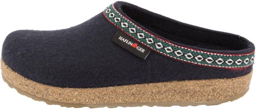 Haflinger pantoffel Franzl kleur Mittelblau