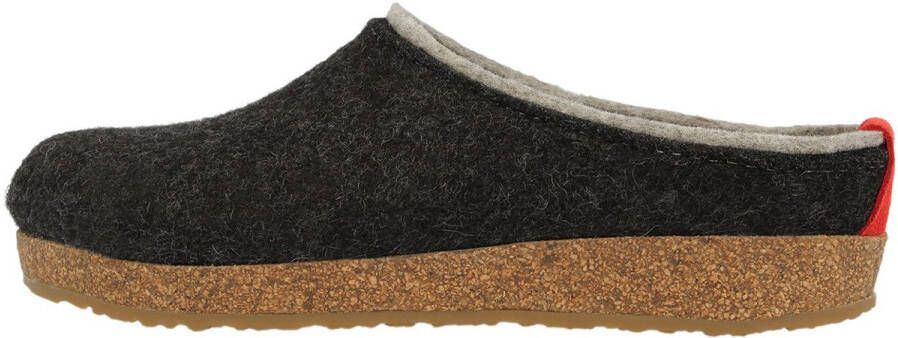 Haflinger Grizzly Kris Pantoffel - Grafiet huisslof gevormd voetbed