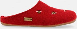 Haflinger Everest Api Pantoffels kleur Rubin 100% wolvilt