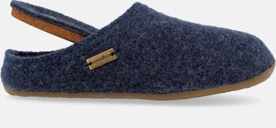Haflinger Everest Classic Pantoffels kleur Jeans- 100% wolvilt