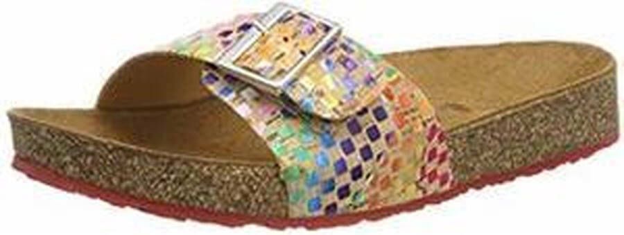Haflinger Gina Dames Sandaal Dames Slipper Rood multi - Leer comfort