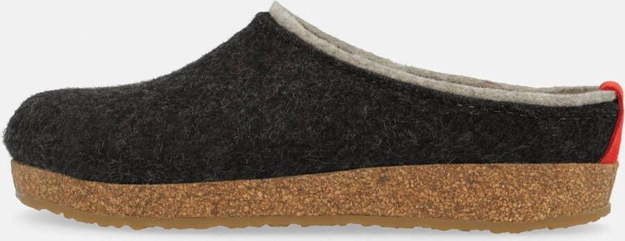 Haflinger Grizzly Kris Pantoffel - Grafiet huisslof gevormd voetbed