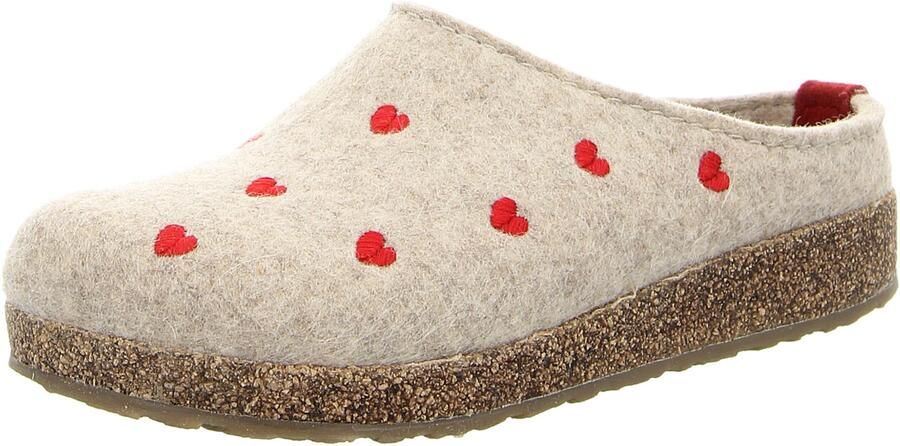 Haflinger Women's Grizzly Cuoricini Pantoffels beige