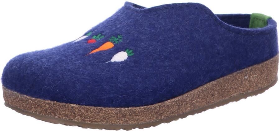 Haflinger Women's Grizzly Rübli Pantoffels blauw