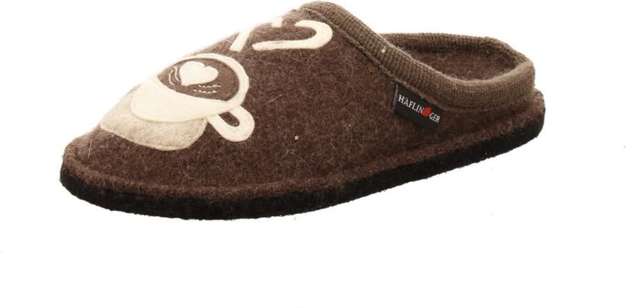 HAFLINGER Huisschoen beige beige gemêleerd chocoladebruin