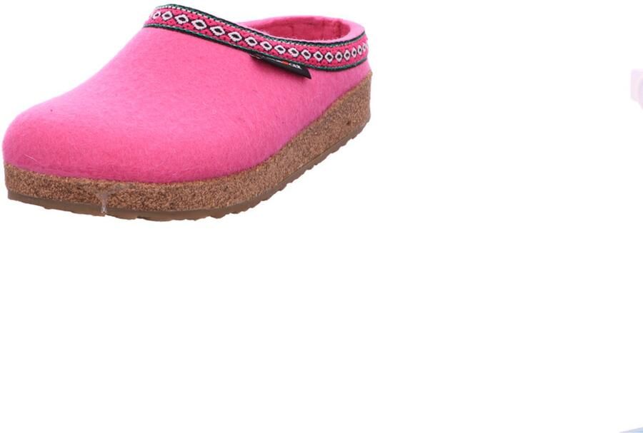HAFLINGER Huisschoenen groen pink zwart offwhite