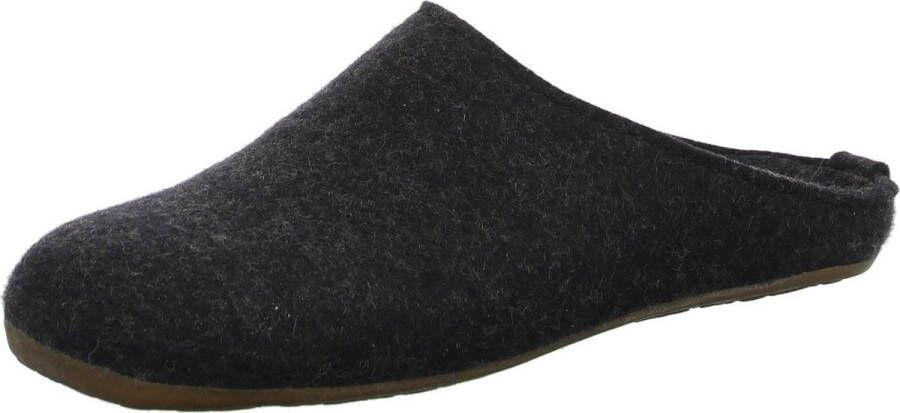 Haflinger Everest Fundus instap pantoffel donkergrijs - Vilt comfortabel antislip - Foto 2