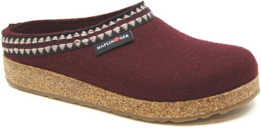 Haflinger Grizzly Lucky Pantoffels rood