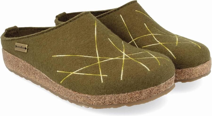 Haflinger Grizzly Mikado Unisex Pantoffels met Rubberen Zool