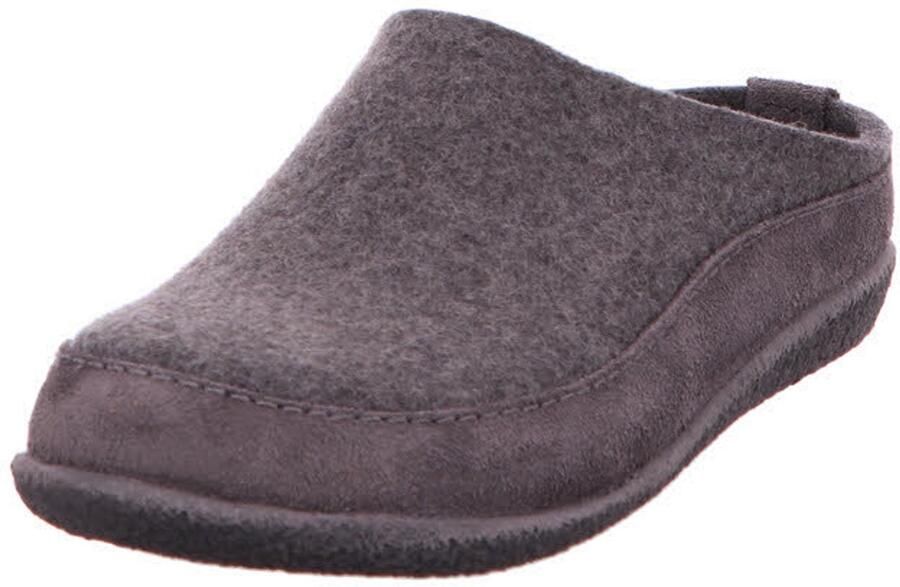 Haflinger Blizzard Skane 004 Anthrazit Pantoffels Open Sloffen Grijs Vilt en Suede Heren Grijs - Foto 3
