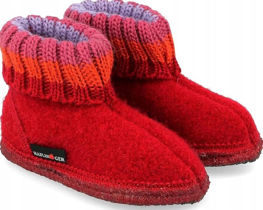 Haflinger Kinderpantoffels Instapmodel Rood Textiel