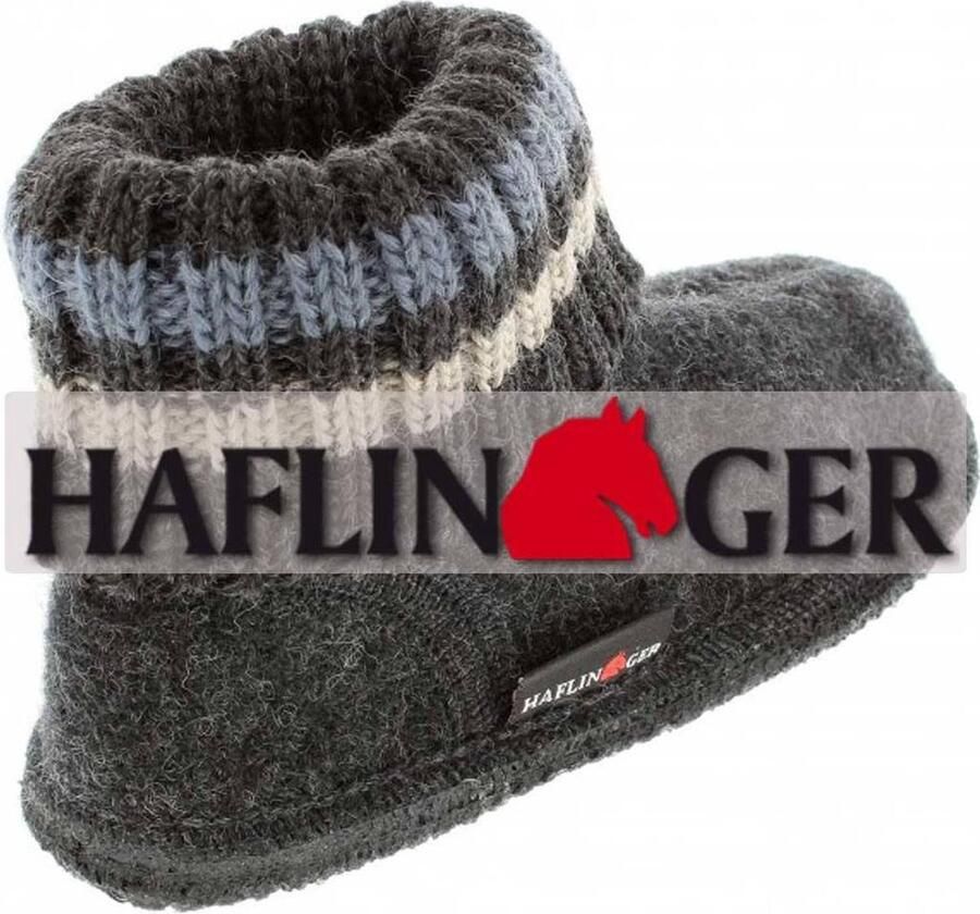 Haflinger Paul Sloffen Graphit Grijs 100% wol huissloffen pantoffel - Foto 2