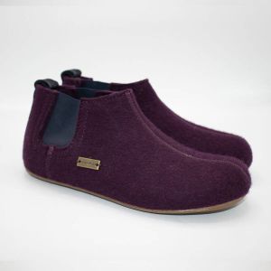 Haflinger Hygge Chelsea Boots Pantoffel Kleur Bordeaux 100% wolvilt S32