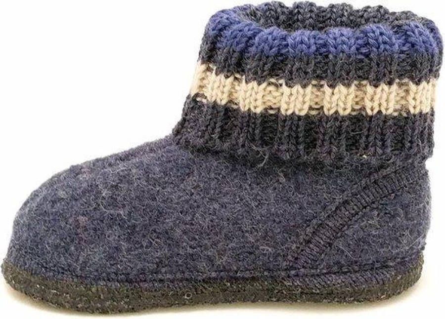 Haflinger Paul Sloffen Jeans Blauw 100% wol huissloffen pantoffel - Foto 1