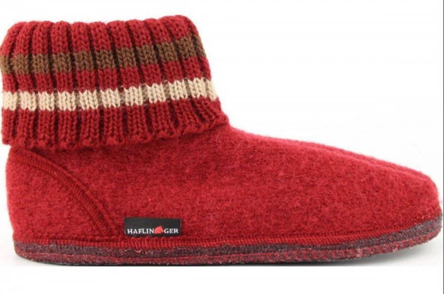 Haflinger Paul Pantoffels kleur Paprika 100% wolvilt