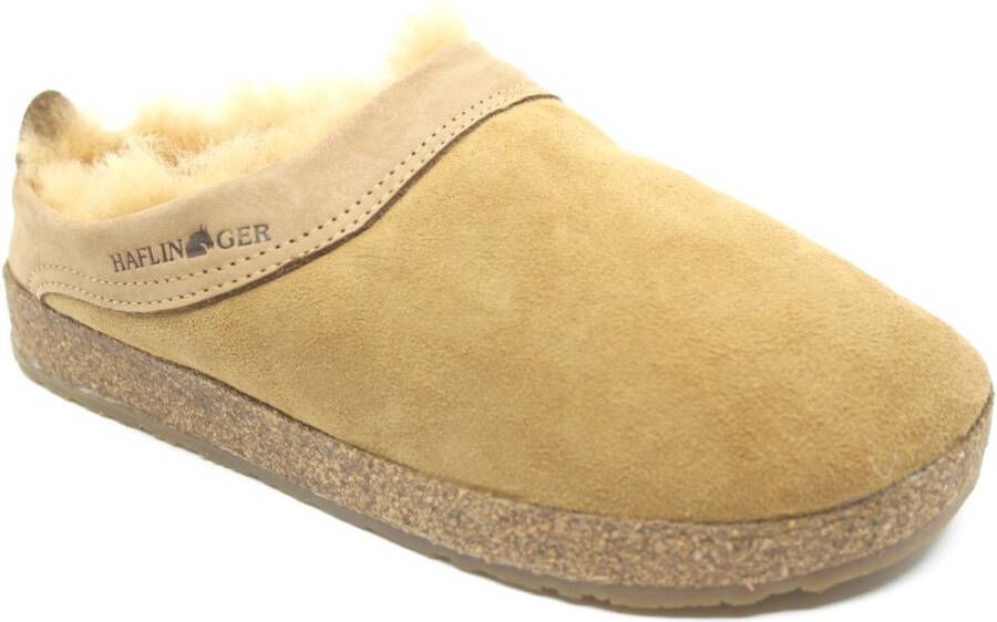 Haflinger Snowbird gevoerde pantoffel Leer Gevoerd Lamsleer buitenzool met profiel - Foto 3