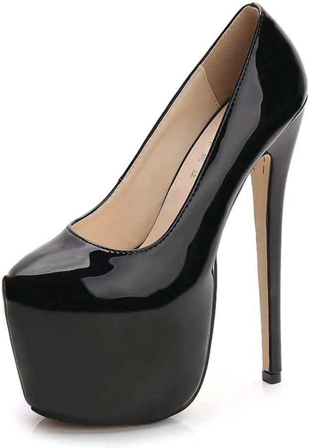 Pumps met hoge hak platform slip-on