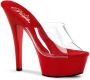Hakken Pleaser KISS-201 Muiltjes Paaldans schoenen 39 Shoes Rood - Thumbnail 1