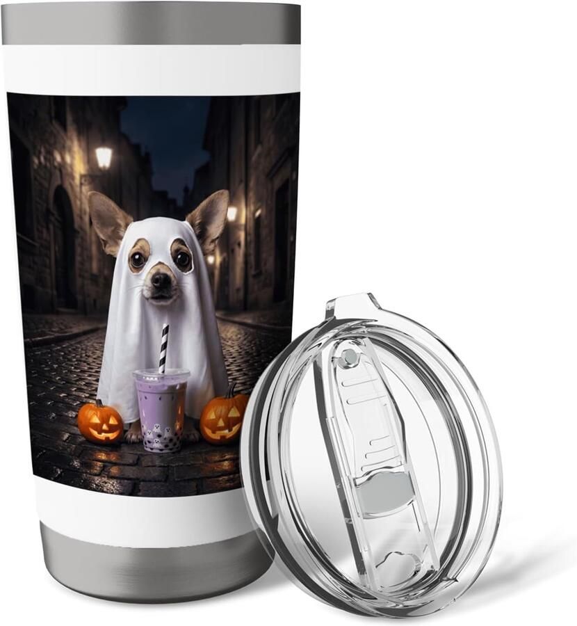 Halloween pompoen latte met specerijen dubbelwandige thermobeker