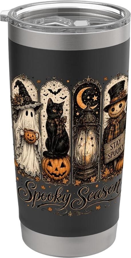 Halloween Thermobeker met Spook Pompoen en Kat