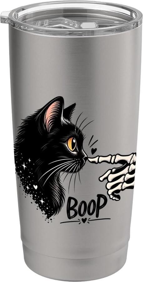 Hand boog kat hart Halloween grappig dubbelwandige thermobeker