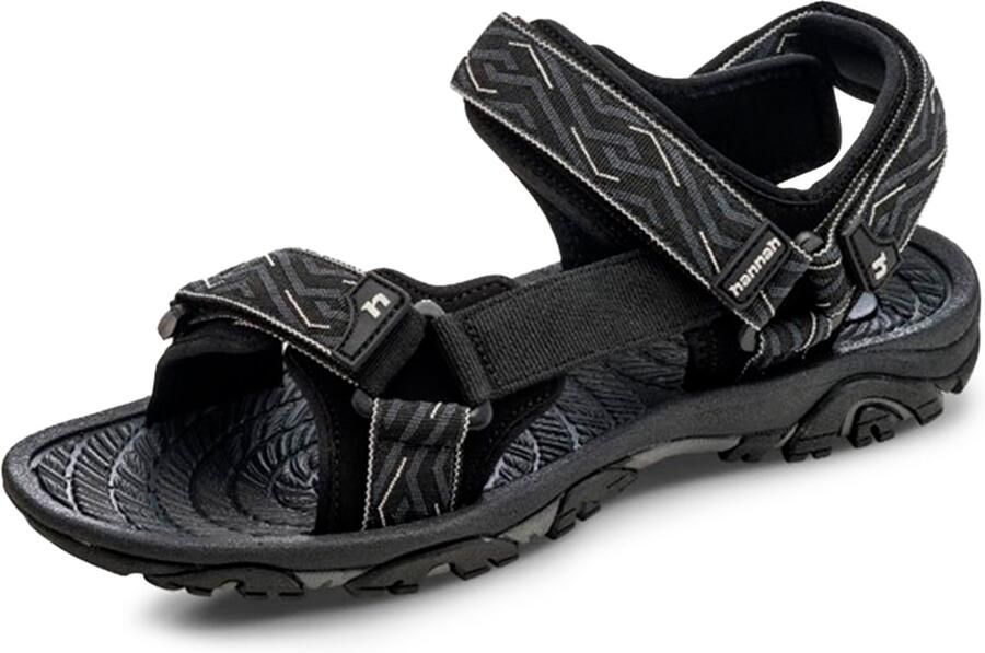 Hannah Belt Sandalen Zwart Grijs Man