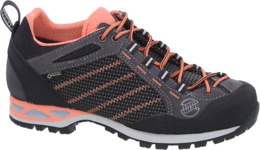 Hanwag Makra Low Lady GTX Schoen Dames Donkergrijs Zalmroze