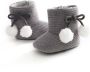 Happy Alpaca Babyslofjes – Winter Sloffen – Grijs – Met strik – voor 0-6maand en voor 09 maanden (12cm) - Thumbnail 1