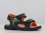Happy Bee jongens sandaal met dinosaurus fantasie marine en oranje dubbel klittenband voor perfecte aansluiting - Thumbnail 3