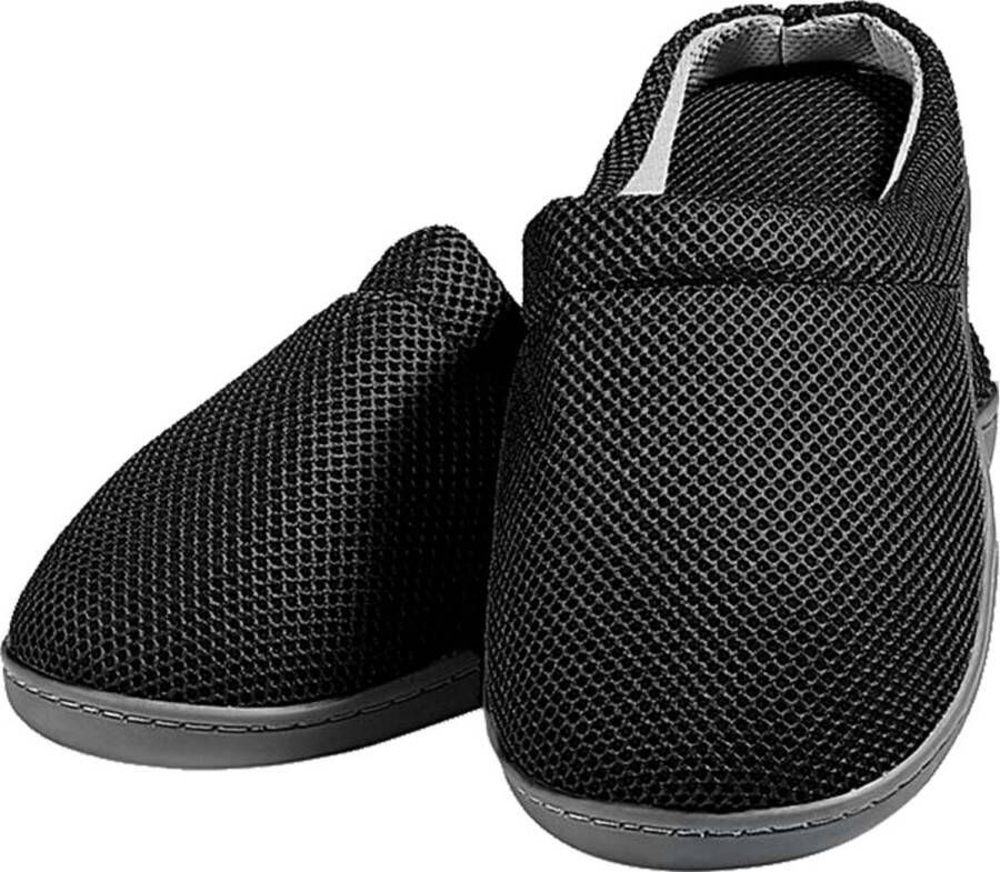 Happy Shoes comfort gel slippers zwart verwarmend gelzool gel sloffen