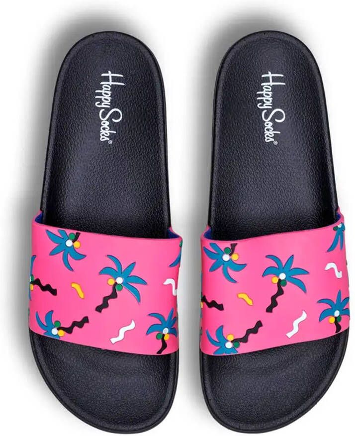 Happy Socks Happt Socks SDT114-3301 Pool Slider Confetti Palm