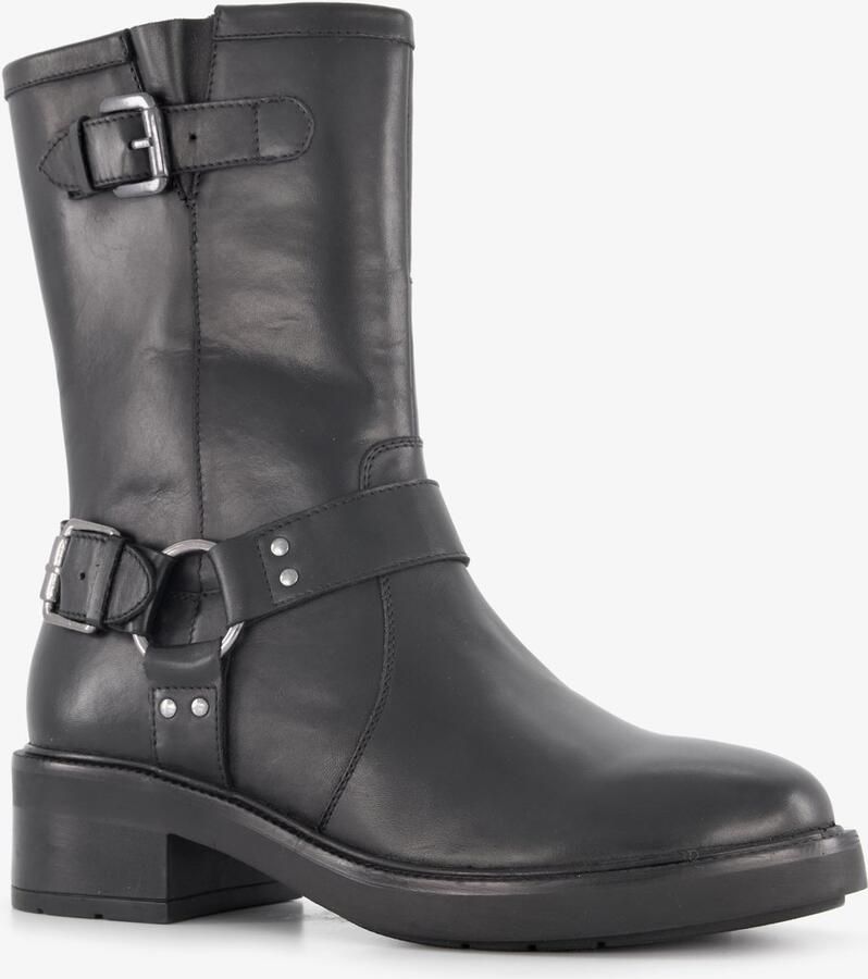 Harper leren dames biker boots zwart