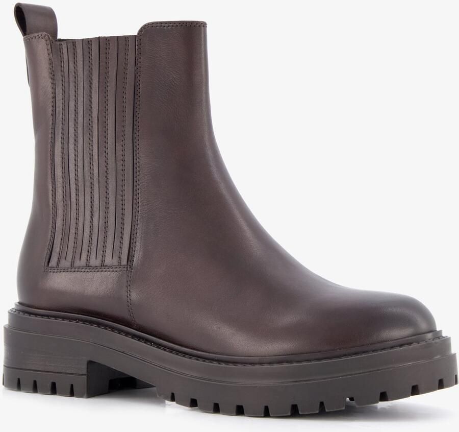 Harper leren dames Chelsea boots donkerbruin