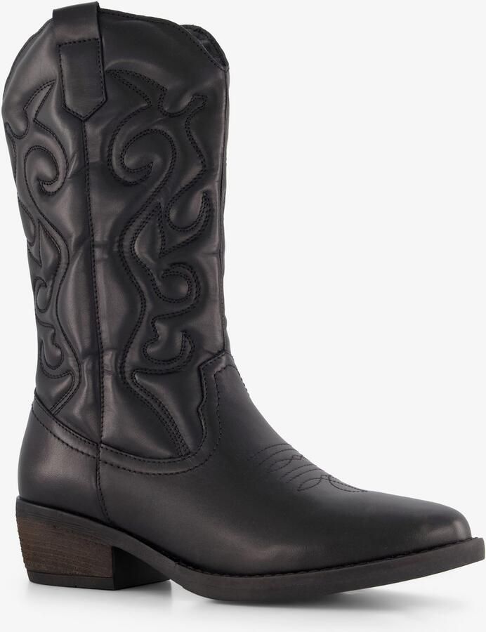 Harper leren dames cowboylaarzen zwart