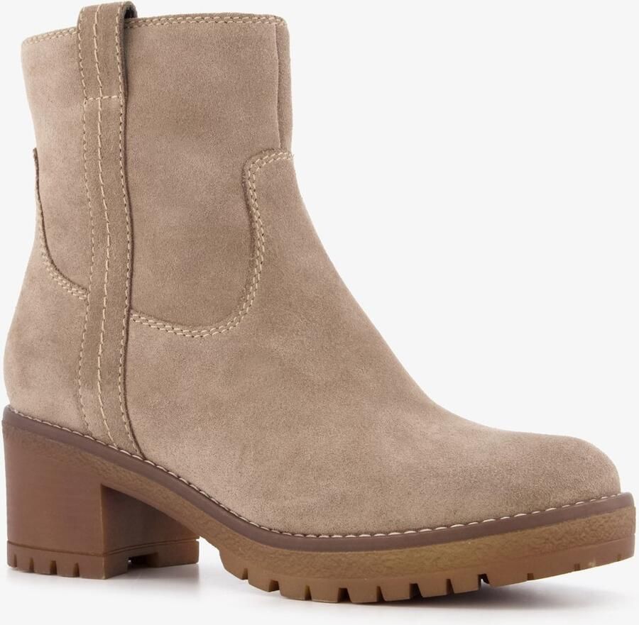 Harper suede dames boots beige Echt leer