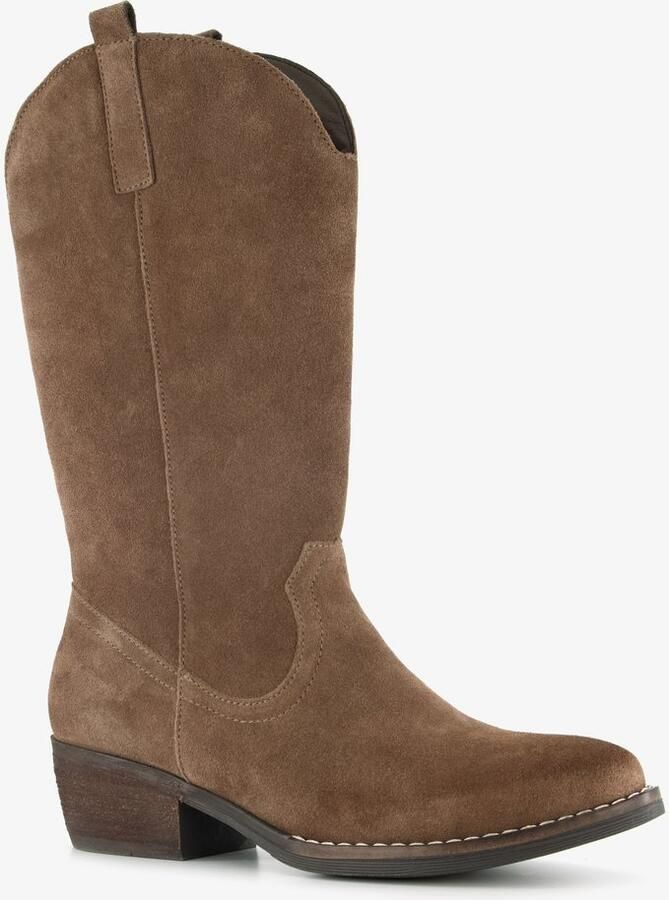 Harper suède dames cowboylaarzen bruin Echt leer