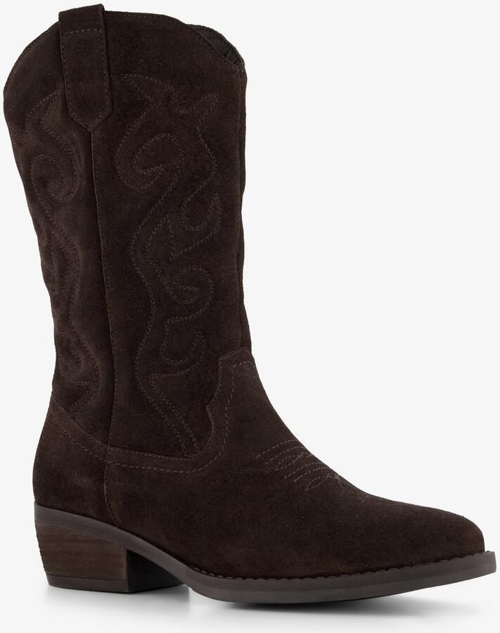 Harper suède dames cowboylaarzen bruin Echt leer