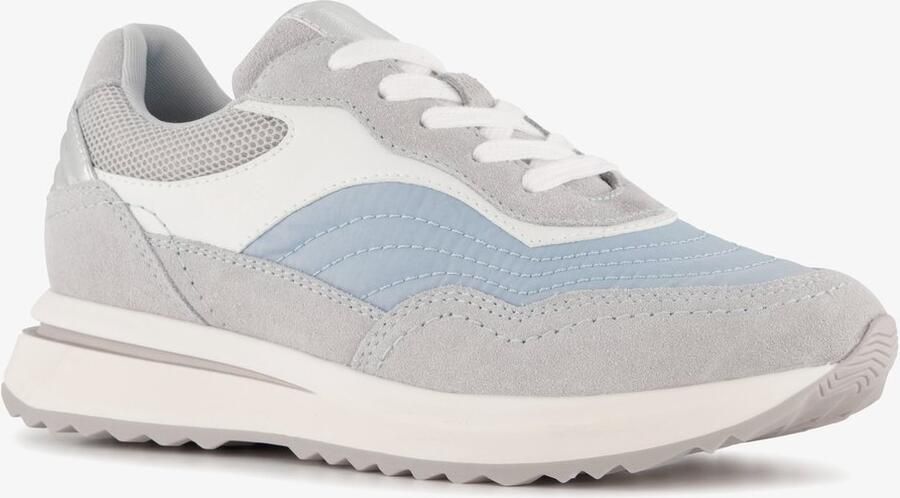 Harper suède dames sneakers blauw Echt leer Uitneembare zool