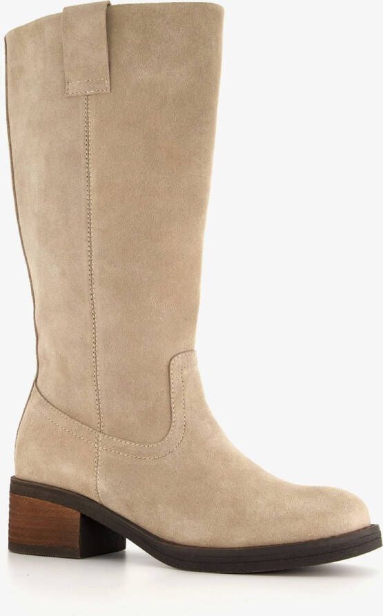 Harper hoge suede dames laarzen beige Echt leer