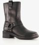 Harper leren dames biker boots met studs zwart - Thumbnail 1