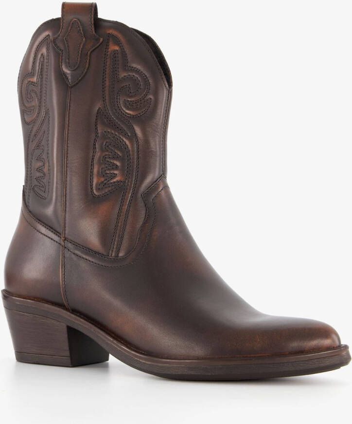 Harper leren dames cowboy western laarsjes bruin