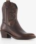 Harper leren dames cowboy western laarsjes bruin - Thumbnail 1