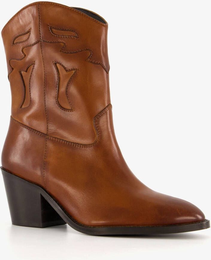 Harper leren dames cowboy western laarsjes cognac