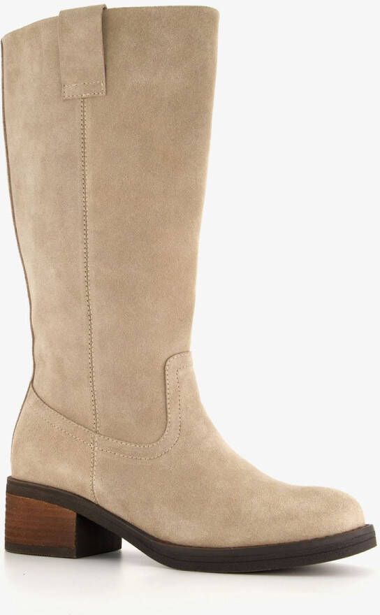 Harper leren dames laarzen met hak beige Echt leer