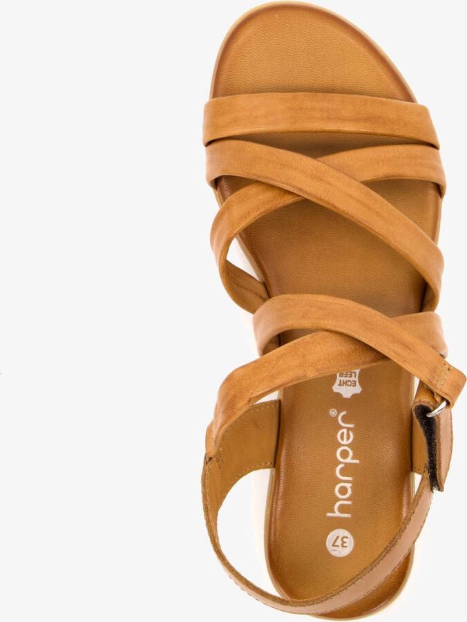Harper leren dames sandalen bruin