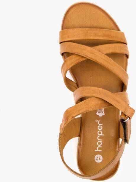 Harper leren dames sandalen bruin