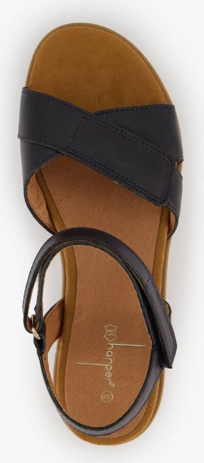 Harper leren dames sandalen zwart